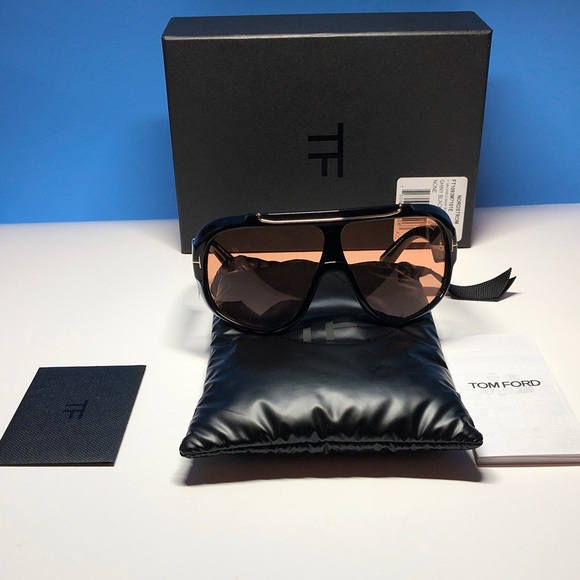 NEW Tom Ford Linden FT1094/S Sunglasses – Shiny Black / Brown – Full Packaging - Picture 10 of 14